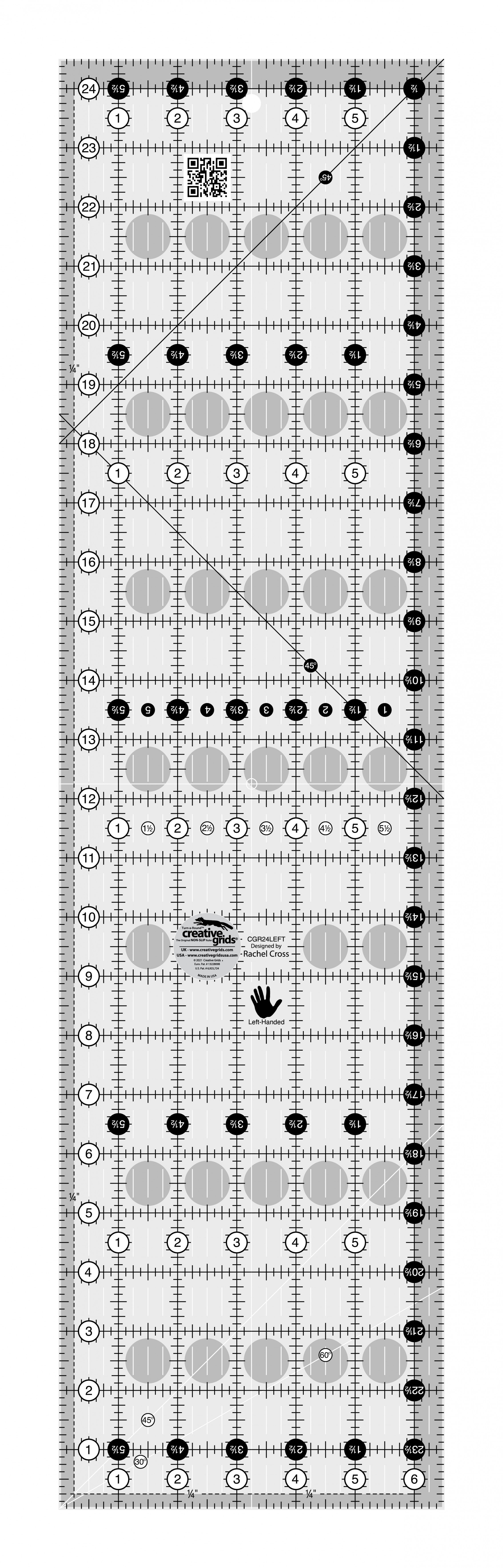 Creative Grids Quick Trim & Circle Ruler Two 4-1/2x24-1/2 Creative Grids