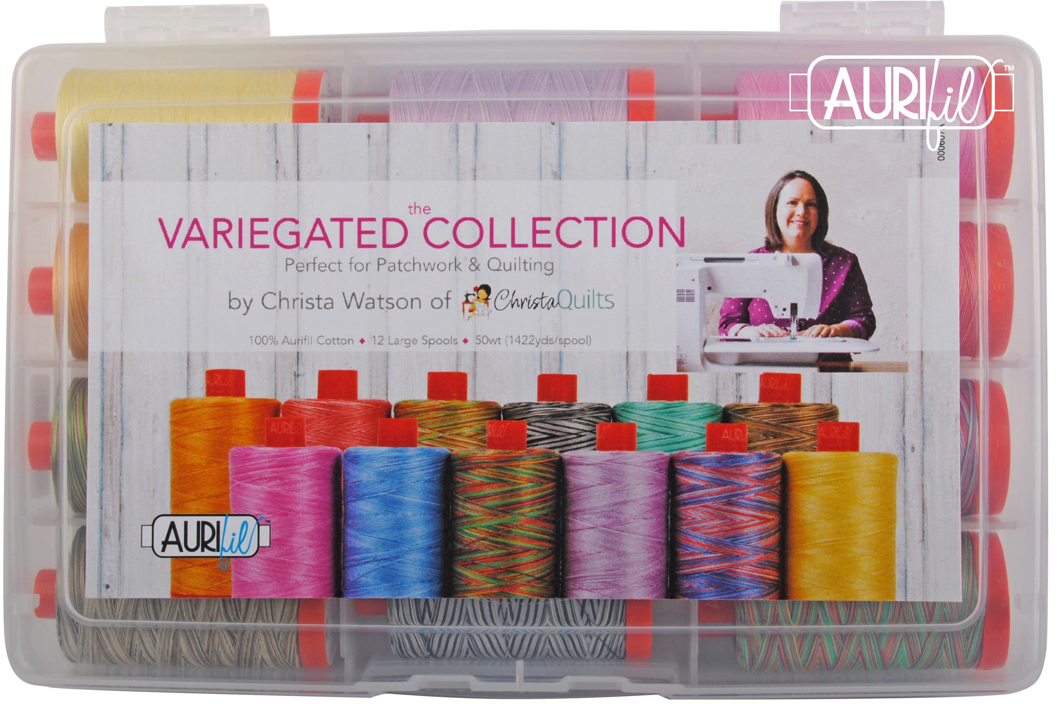 Aurifil Color Crush 50wt.Thread Collection, 12 Spools