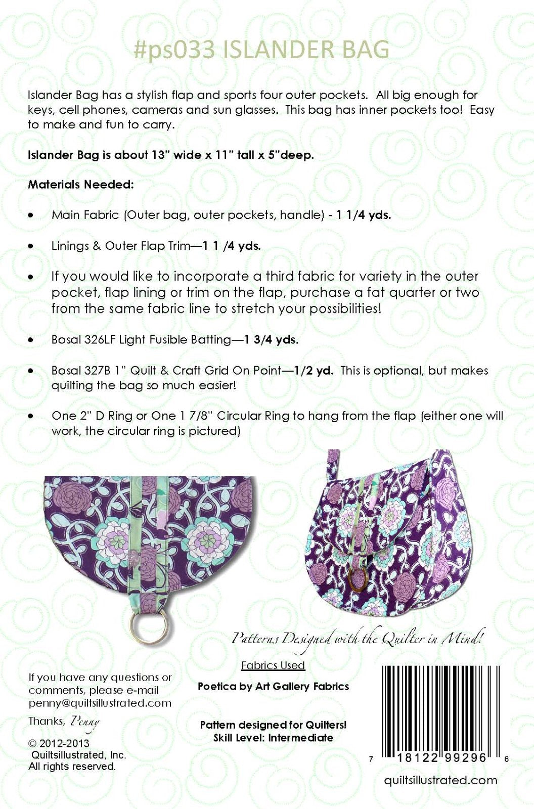 Islander Bag ps033 The Quilted Cow