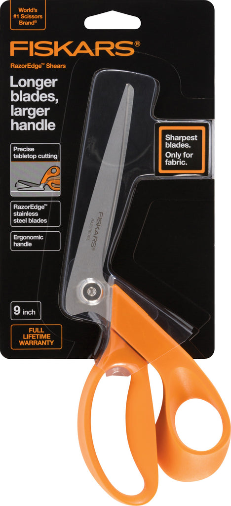 Fiskars RazorEdge 9in Fabric Tabletop Shears – The Quilted Cow