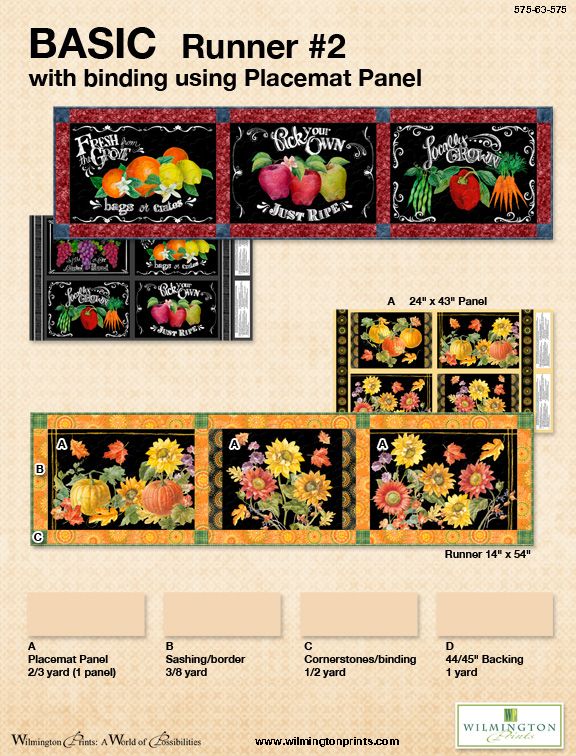 Basic Runner #2 Using Placemat Panel – The Quilted Cow