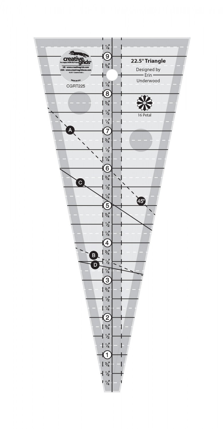 Creative Grids 22-1/2 Degree Triangle Ruler – The Quilted Cow